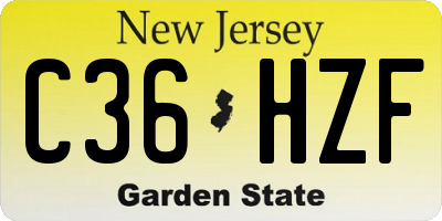 NJ license plate C36HZF