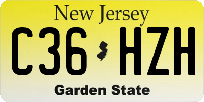 NJ license plate C36HZH