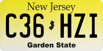 NJ license plate C36HZI