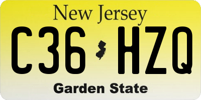 NJ license plate C36HZQ