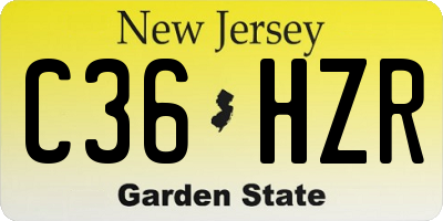 NJ license plate C36HZR