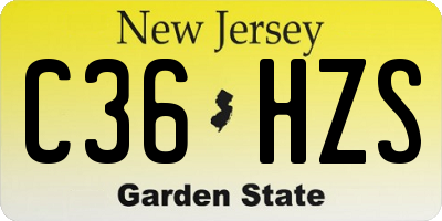NJ license plate C36HZS