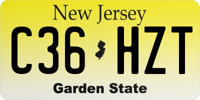 NJ license plate C36HZT
