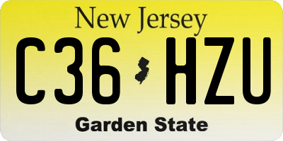 NJ license plate C36HZU