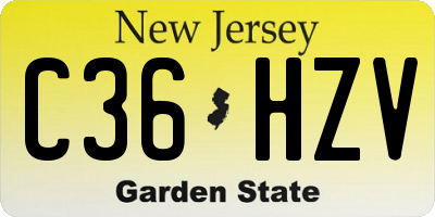 NJ license plate C36HZV