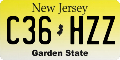 NJ license plate C36HZZ