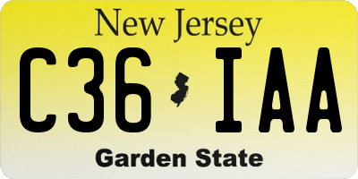 NJ license plate C36IAA