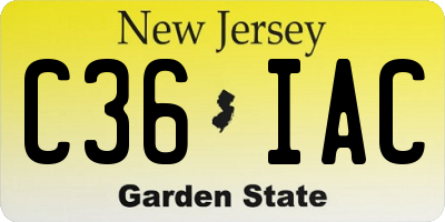 NJ license plate C36IAC