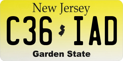 NJ license plate C36IAD