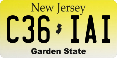 NJ license plate C36IAI