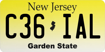 NJ license plate C36IAL