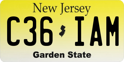 NJ license plate C36IAM