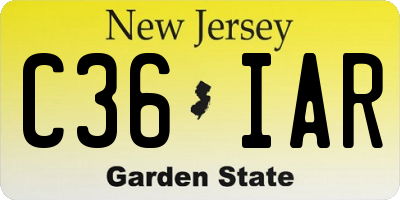 NJ license plate C36IAR