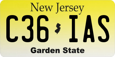 NJ license plate C36IAS