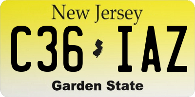 NJ license plate C36IAZ