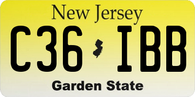 NJ license plate C36IBB