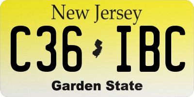 NJ license plate C36IBC
