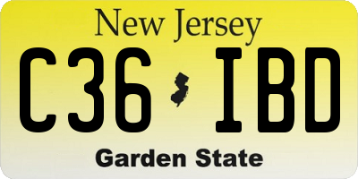 NJ license plate C36IBD