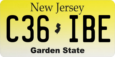 NJ license plate C36IBE