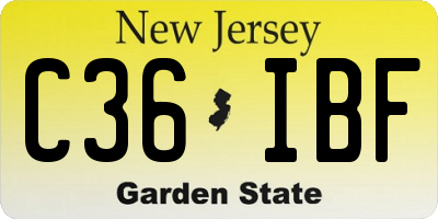 NJ license plate C36IBF