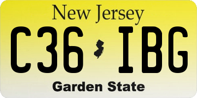 NJ license plate C36IBG