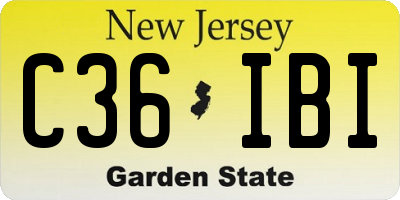 NJ license plate C36IBI