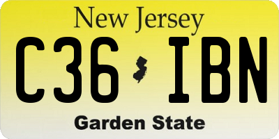 NJ license plate C36IBN