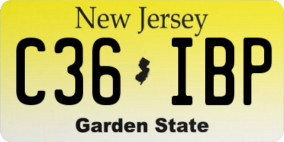 NJ license plate C36IBP