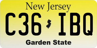 NJ license plate C36IBQ