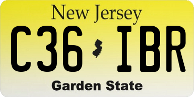 NJ license plate C36IBR