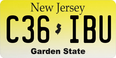 NJ license plate C36IBU