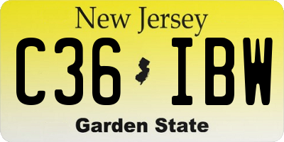 NJ license plate C36IBW