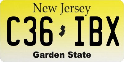 NJ license plate C36IBX