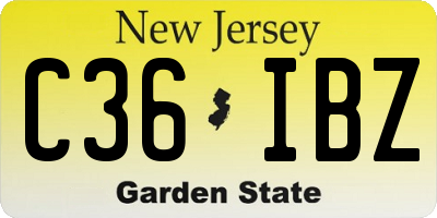 NJ license plate C36IBZ
