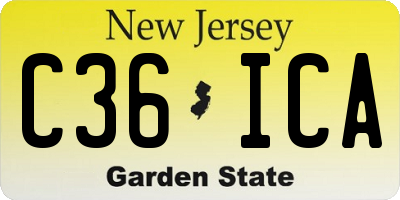 NJ license plate C36ICA