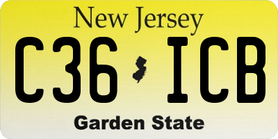 NJ license plate C36ICB