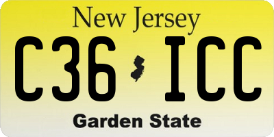 NJ license plate C36ICC