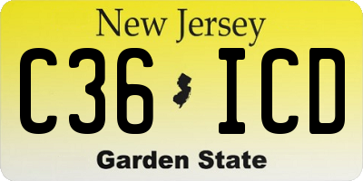 NJ license plate C36ICD