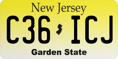 NJ license plate C36ICJ