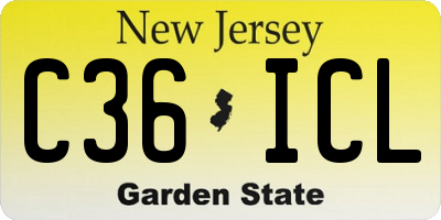 NJ license plate C36ICL