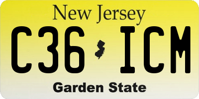NJ license plate C36ICM