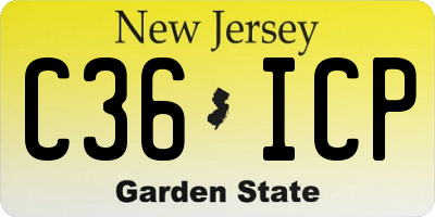 NJ license plate C36ICP