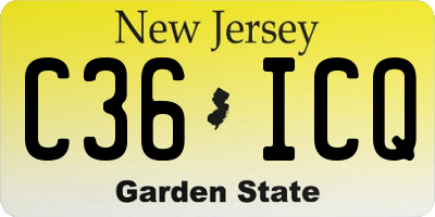 NJ license plate C36ICQ