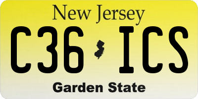 NJ license plate C36ICS