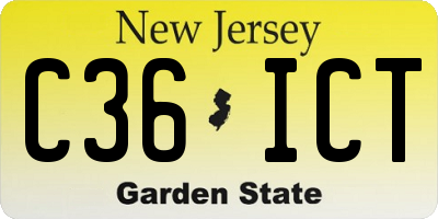 NJ license plate C36ICT