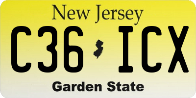 NJ license plate C36ICX