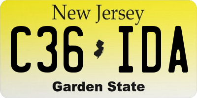 NJ license plate C36IDA