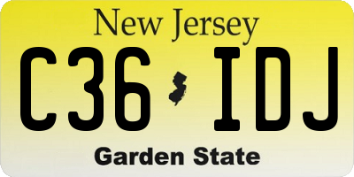 NJ license plate C36IDJ