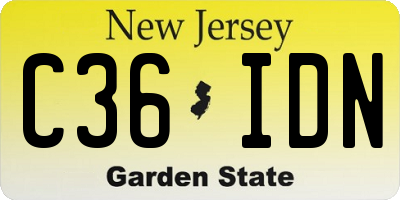 NJ license plate C36IDN