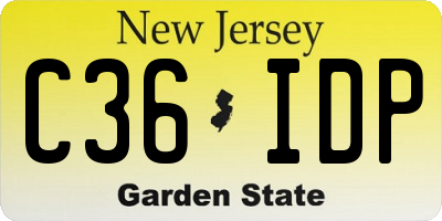 NJ license plate C36IDP